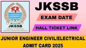 JKSSB admit card civil and electrical 2025