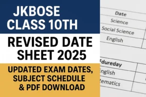 JKBOSE 10th Datesheet 2025