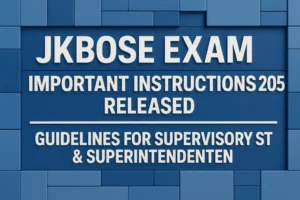 JKBOSE Exam Important Instructions 2025