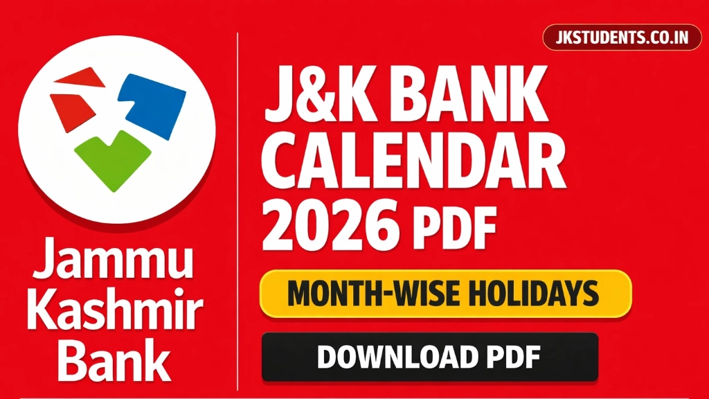 J&K Bank Calendar 2026 PDF