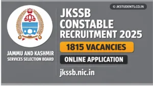 JKSSB Constable Recruitment 2025