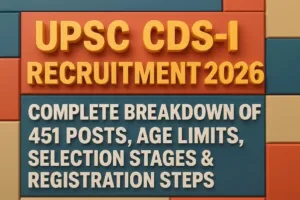 UPSC CDS-I Recruitment 2026