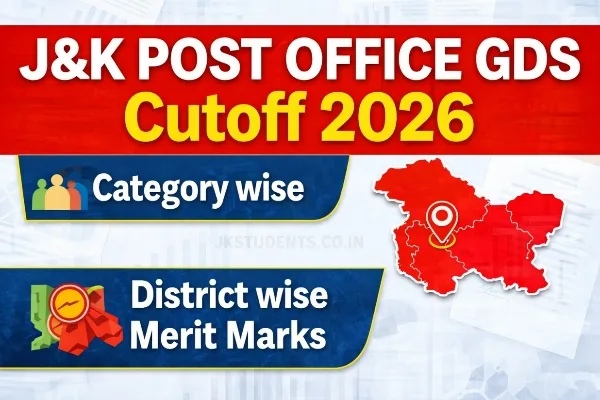 J&K Post Office GDS Cutoff Category wise
