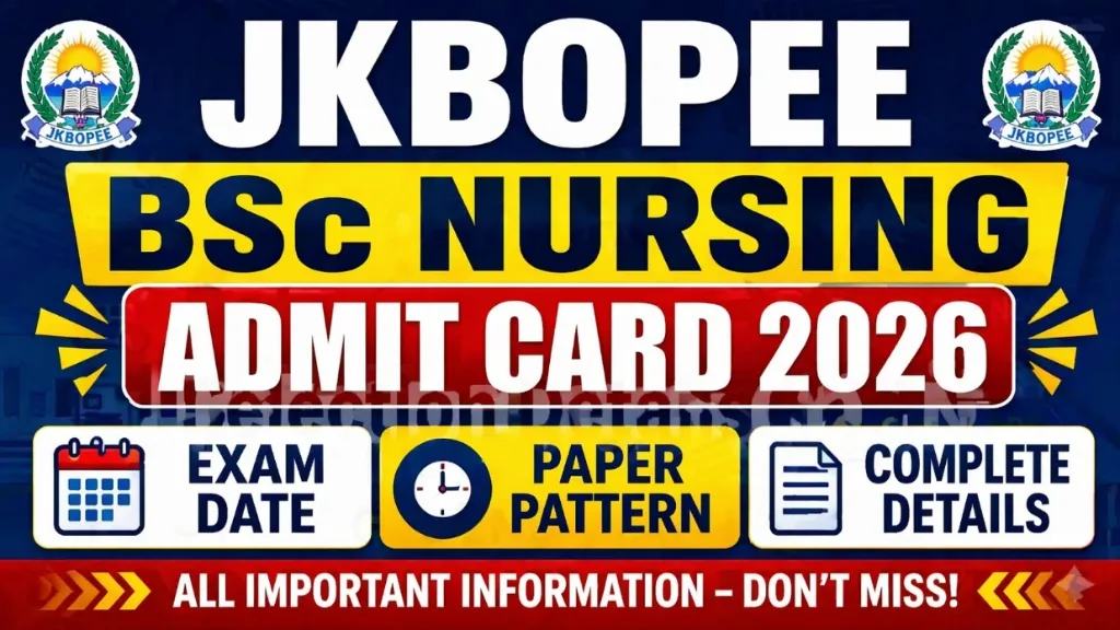 JKBOPEE BSc Nursing Admit Card 2026