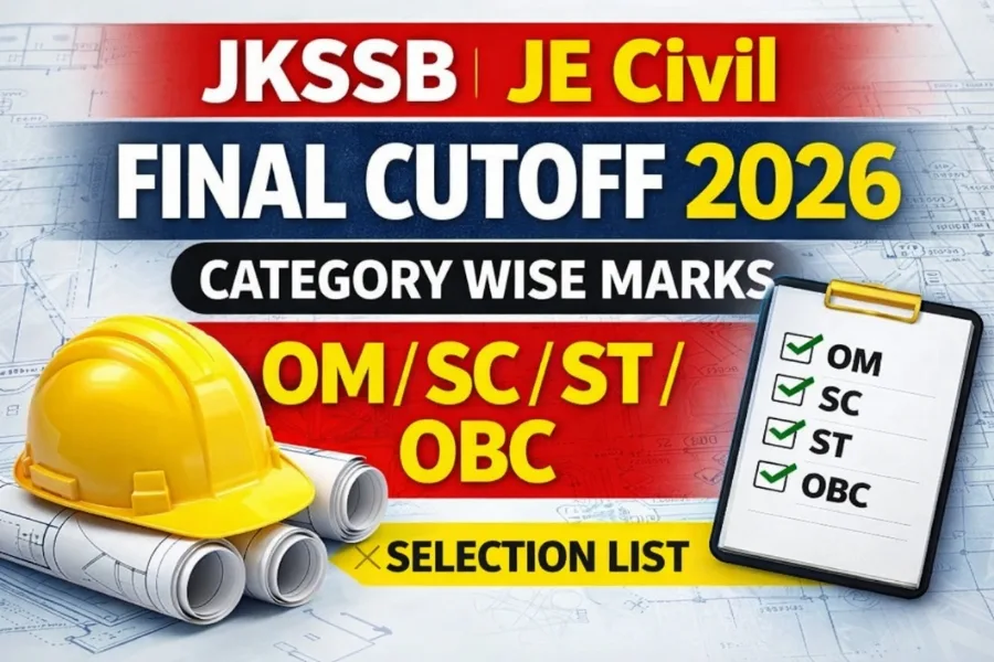 JKSSB JE Civil Final Cutoff 2026 Category Wise
