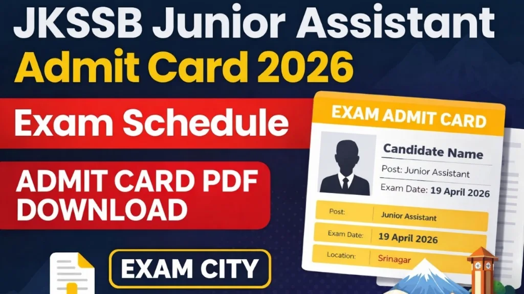 JKSSB Junior Assistant Admit Card 2026