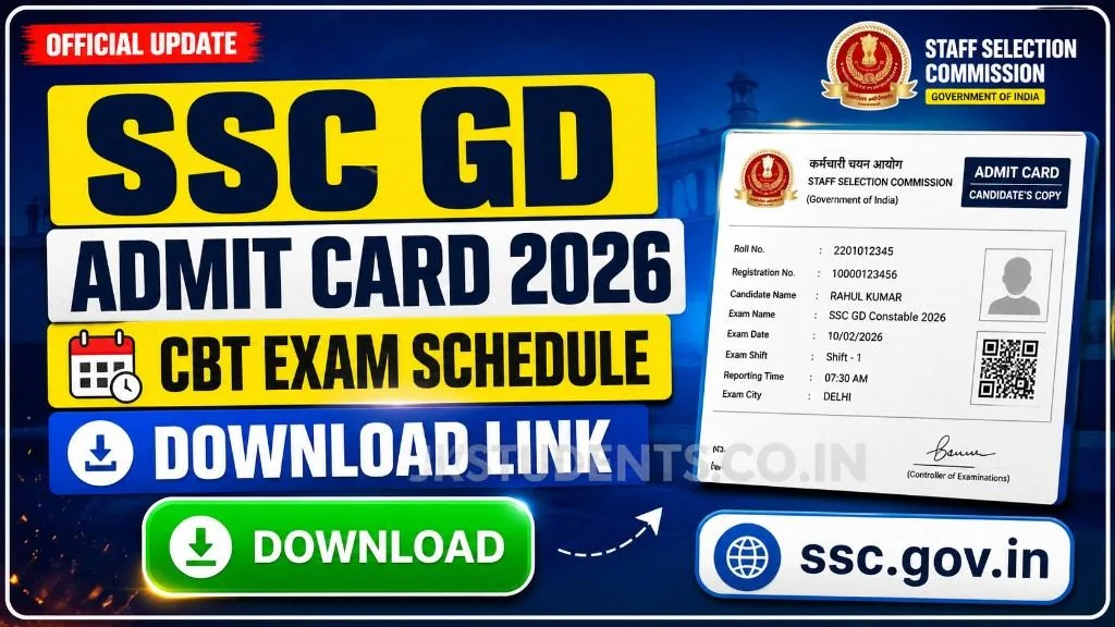 SSC GD Admit Card 2026, CBT Exam Schedule & Download Link