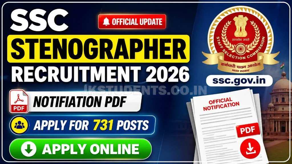 SSC Stenographer Recruitment 2026, Notification & Apply for 731 Posts