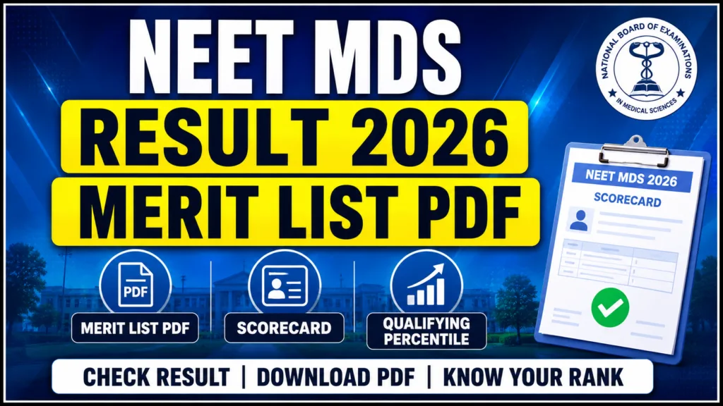NEET MDS Result 2026 Merit List PDF